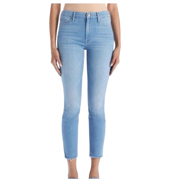 MOTHER The Looker Ankle Fray Hold My Hand Light Wash Denim Size 31 - Picture 1 of 10